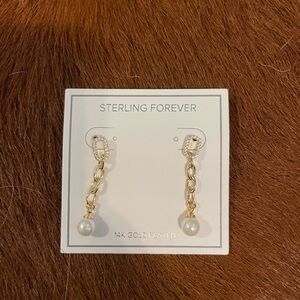 Gold Plated Pearl Drop Earrings